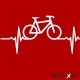 Hobbyaufkleber Herzschlag und Fahrrad