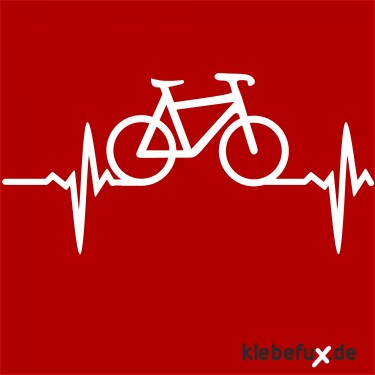 Hobbyaufkleber Herzschlag und Fahrrad