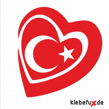 Aufkleber Türkei - Herz