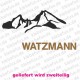 Aufkleber Watzmann mit goldfarbenen Schriftzug