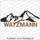 Wandtattoo Watzmann mit goldfarbenen Schriftzug