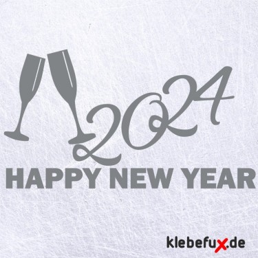 Aufkleber Happy New Year 2024