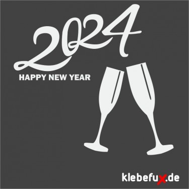 Aufkleber Happy new year 2024