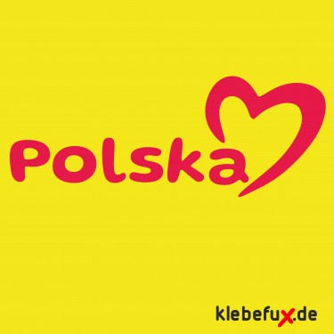 Aufkleber Polska - Polen mit Herz
