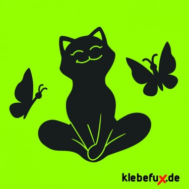 Aufkleber Katze im Schneidersitz