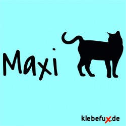 Aufkleber Katzenaufkleber mit Name Maxi