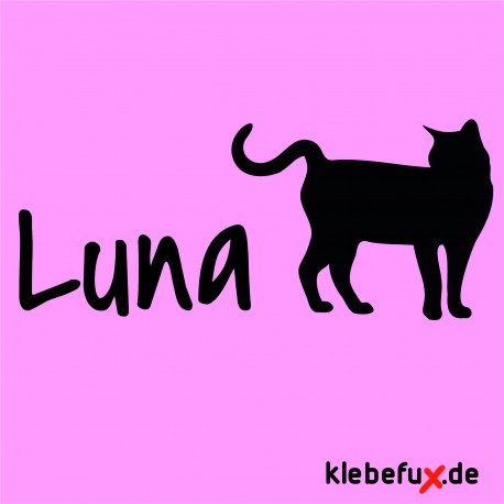 Aufkleber Luna, weiblicher Katzenname